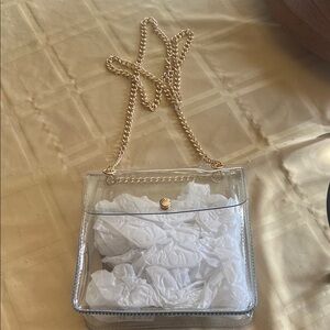 Kendra Scott Transparent Crossbody Bag with Gold Chain